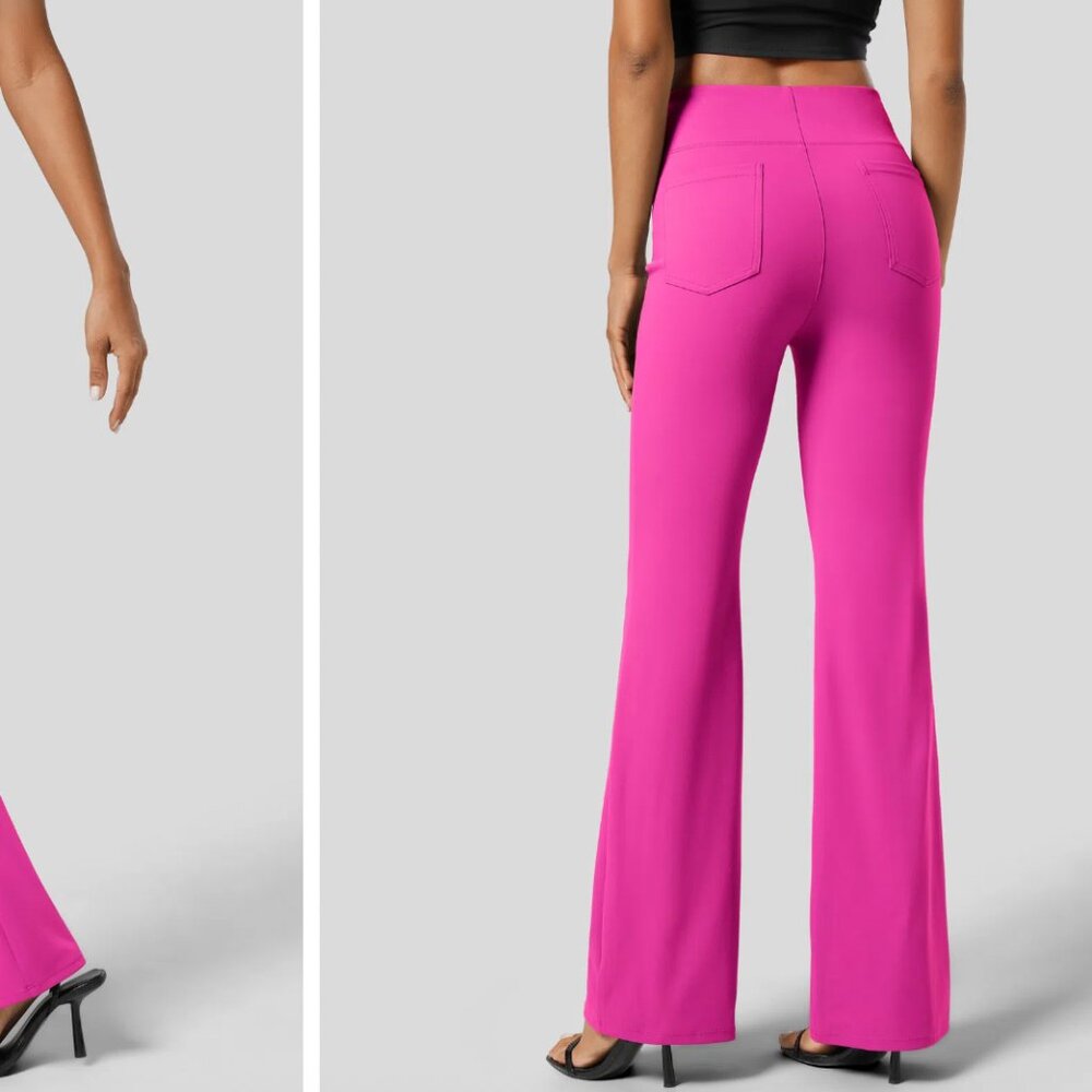 Halara Flex™ High Waisted Back Side Pocket Bright Barbie Pink Dress Pants